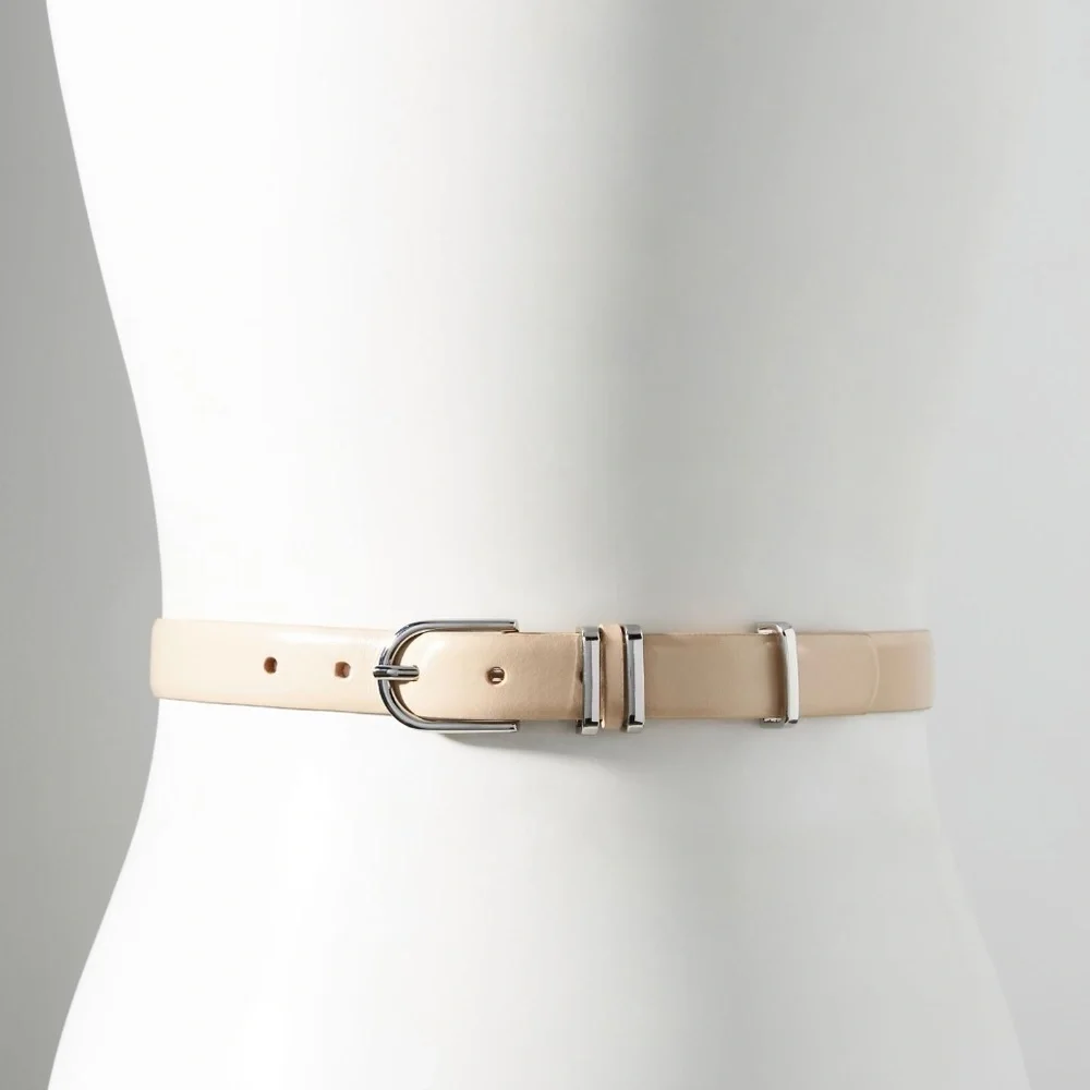 NWT Anthropologie CREAM Basic Keeper Belt Medium